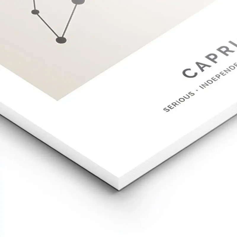 affiche capricorne beige illustration de la constellation en noir avec typograph lightpanel.webp