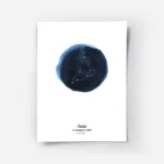 affiche capricorne constellation blanche sur cercle toile aquarelle bleu texte n.webp