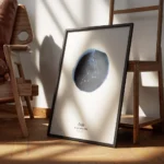 affiche capricorne constellation blanche sur cercle toile aquarelle bleu texte n encadre.webp