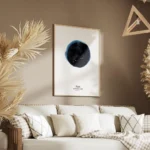 affiche capricorne constellation blanche sur cercle toile aquarelle bleu texte n salon.webp