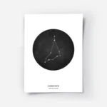 affiche capricorne personnalisee illustration du signe astrologique noir et blan.webp
