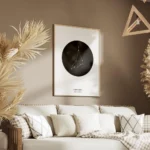 affiche capricorne personnalisee illustration du signe astrologique noir et blan salon.webp