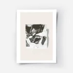 affiche carree metallique en tons de gris et blanc aux formes fluides et brillan.webp