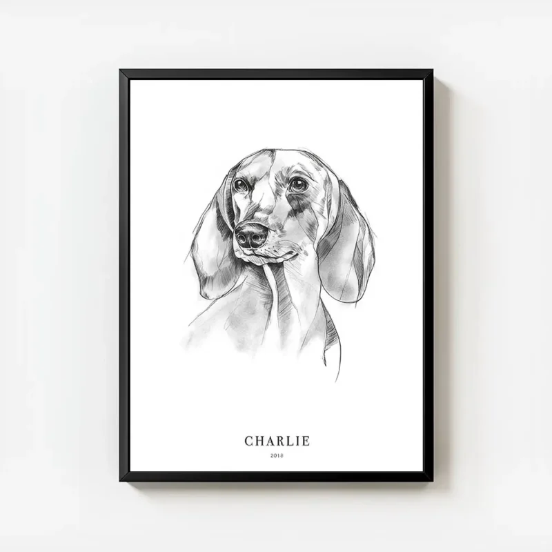 affiche chien teckel avec cadre.webp