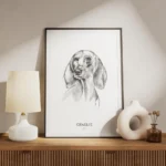 affiche chien teckel meuble.webp