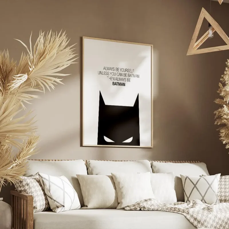 affiche citation batman noire et blanche avec typographie always be yourself unl salon.webp
