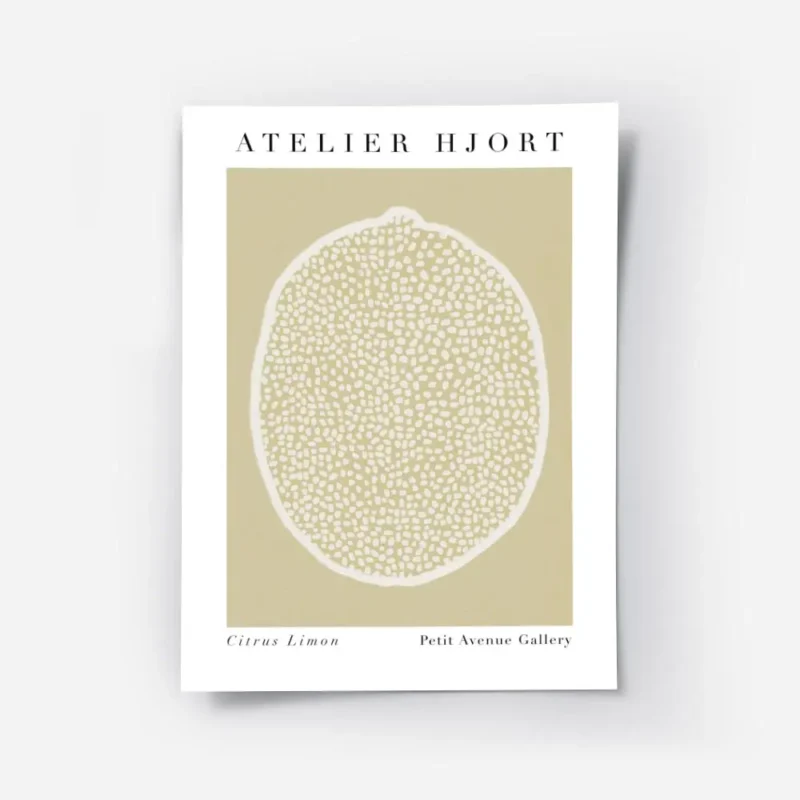 affiche citron decoratif illustration de citron avec des lignes blanches sur fon.webp