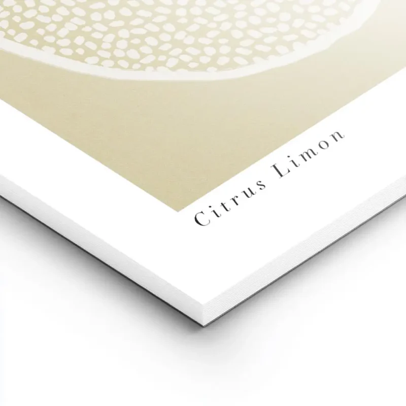 affiche citron decoratif illustration de citron avec des lignes blanches sur fon lightpanel.webp