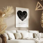 affiche coeur noir carte personnalisee en forme de c ur noir sur fond blanc avec salon.webp