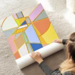 affiche color block painting no1 une composition graphique aux blocs colores asy au sol.webp