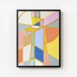 affiche color block painting no1 une composition graphique aux blocs colores asy avec cadre.webp
