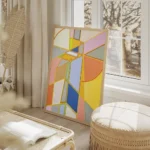 affiche color block painting no1 une composition graphique aux blocs colores asy salon beige.webp