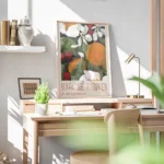 affiche coloree a la typographie marche dhiver avec des fleurs blanches feuilles bureau.webp