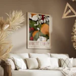 affiche coloree a la typographie marche dhiver avec des fleurs blanches feuilles salon.webp