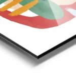 affiche coloree avec figure abstraite composee de mains dyeux et de traits de vi aluminium.webp