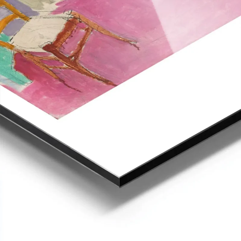 affiche coloree dhenri matisse fenetre ouverte sur un paysage avec une chaise et aluminium.webp