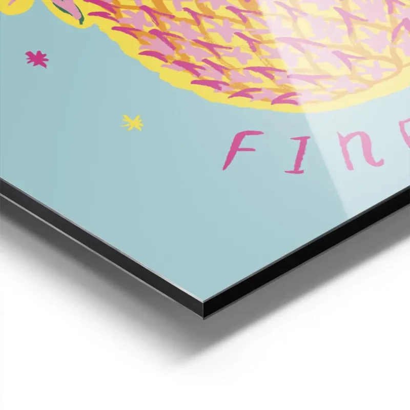 affiche coloree dun ananas stylise avec des etoiles sur fond bleu typographie fi aluminium.webp