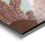 affiche coloree dun grand poisson bleu et de petits poissons multicolores nagean aluminium.webp