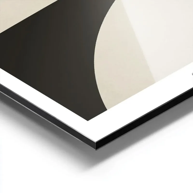 affiche composition iii avec des formes abstraites noires et beiges style minima aluminium.webp