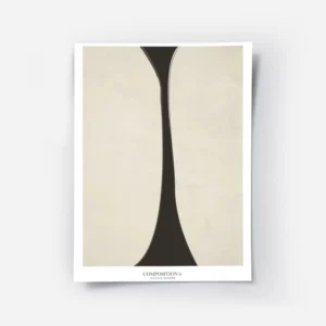 affiche composition iv avec formes organiques noires sur fond beige style art ab.webp