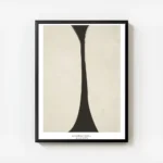 affiche composition iv avec formes organiques noires sur fond beige style art ab avec cadre.webp