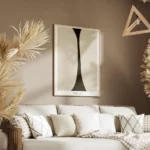 affiche composition iv avec formes organiques noires sur fond beige style art ab salon.webp