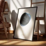 affiche constellation gemeaux avec un cercle bleu en arriere plan et du texte do encadre.webp