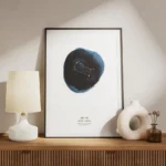 affiche constellation gemeaux avec un cercle bleu en arriere plan et du texte do meuble.webp