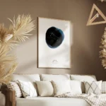 affiche constellation gemeaux avec un cercle bleu en arriere plan et du texte do salon.webp