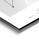 affiche constellation lion noire sur fond gris avec typographie personnalisee aluminium.webp