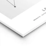affiche constellation lion noire sur fond gris avec typographie personnalisee lightpanel.webp