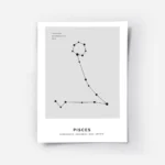 affiche constellation poissons grise avec typographie noire et texte personnalis.webp
