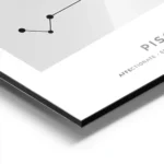 affiche constellation poissons grise avec typographie noire et texte personnalis aluminium.webp