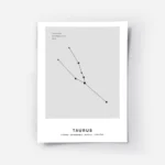 affiche constellation taureau grise personnalisee illustration dun signe taureau.webp