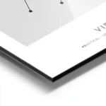 affiche constellation vierge grise typographie noire personnalisable aluminium.webp