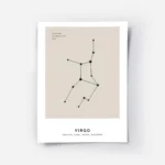 affiche constellation vierge noire sur fond beige avec typographie en haut et en.webp