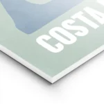 affiche costa rica avec palmier bleu vague et typographie pura vida sur fond ver lightpanel.webp