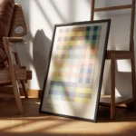 affiche courage to bloom motif mosaique pastel en grille avec texte inspirant au encadre.webp