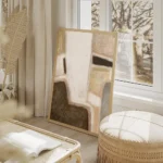 affiche dabstraction geometrique aux larges coups de pinceau tons doux de beige salon beige.webp