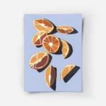 affiche dagrumes oranges et quartiers doranges dans les tons orange et rouge sur.webp