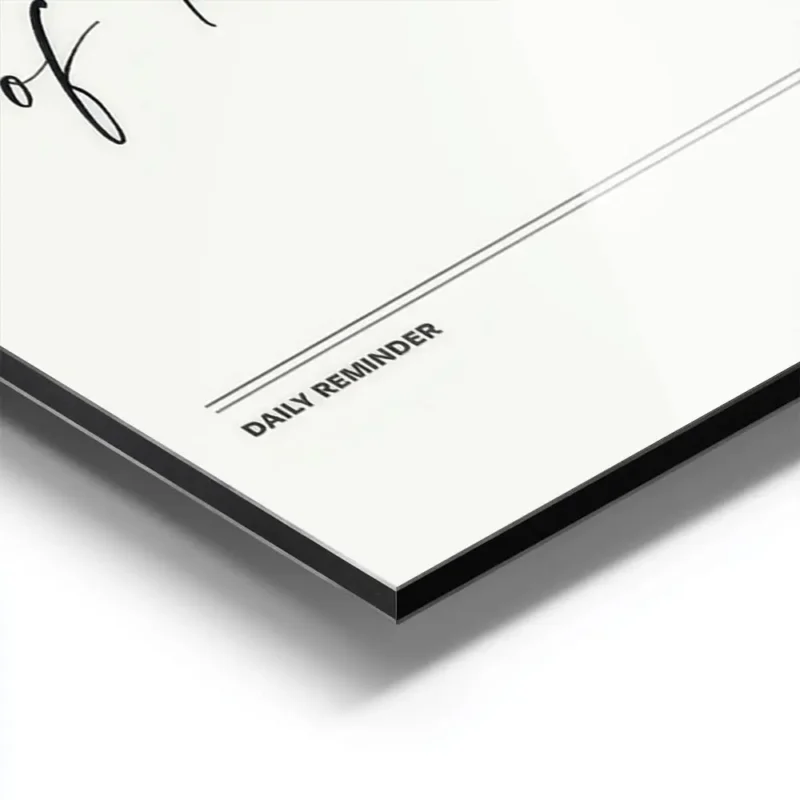 affiche daily reminder avec typographie noire sur fond clair texte rest is part aluminium.webp