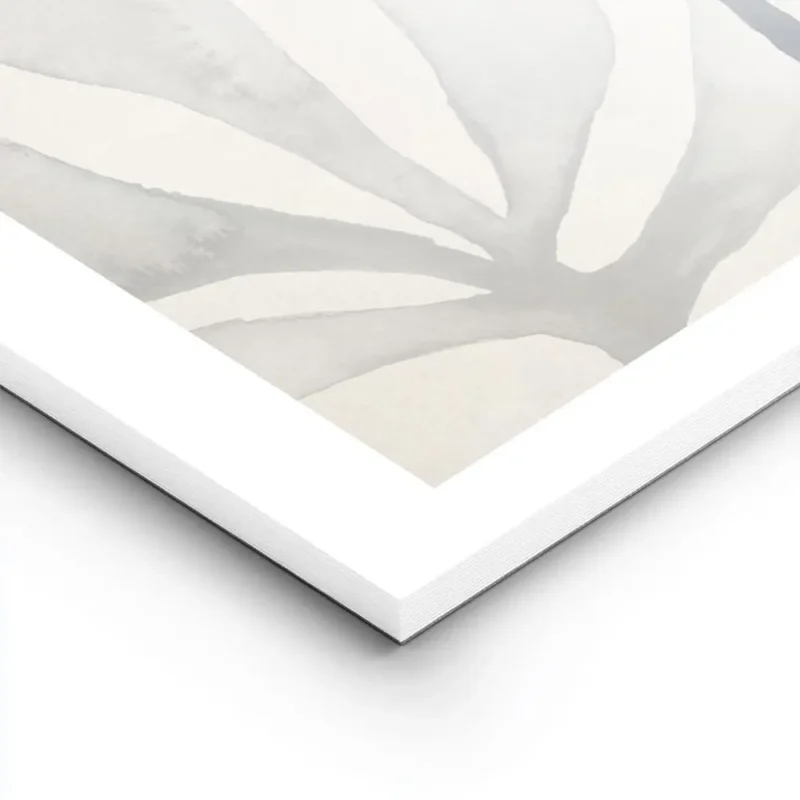 affiche dalgues abstraites a laquarelle avec des formes grises et une algue bleu lightpanel.webp