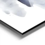 affiche daquarelle abstraite bleue avec des coups de pinceau et des taches de co aluminium.webp