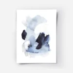 affiche daquarelle abstraite bleue et blanche avec des formes fluides et des tou.webp