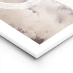 affiche daquarelle avec formes abstraites beiges et vertes coups de pinceau blan lightpanel.webp