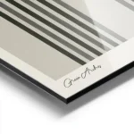 affiche darches minimalistes vertes sur fond beige avec un cercle gris typograph aluminium.webp