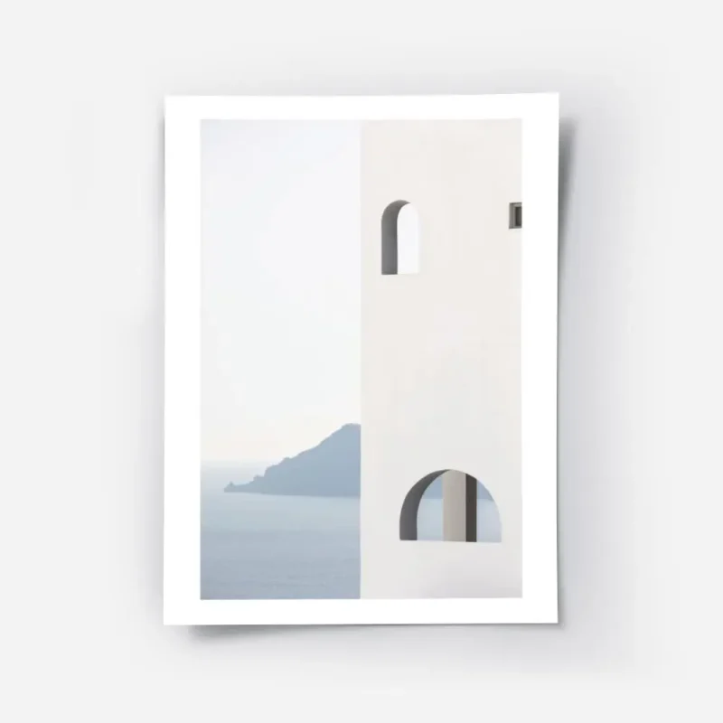 affiche darchitecture grecque cycladique avec facade blanche fenetres arquees et.webp