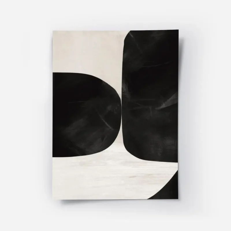 affiche dart abstrait audacieux noir et blanc avec des formes graphiques texture.webp