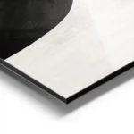 affiche dart abstrait audacieux noir et blanc avec des formes graphiques texture aluminium.webp