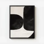 affiche dart abstrait audacieux noir et blanc avec des formes graphiques texture avec cadre.webp